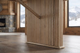 Close-up of the Olivadi 72-90-Inch Rectangular Extending Oak Veneer Dining Table: reeds