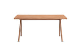 Oriolo 63-Inch Rectangular Solid Wood Dining Table, front view