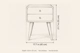 Oristano nightstand dimensions: 17.7 in wide, 21.7 in high, 13.8 in deep