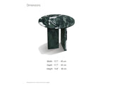 Orosei Verde Marble Round Side Table dimensions: 17.7 in wide, 17.7 in deep, 15.8 in high