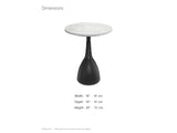 Orsara White Marble Pedestal Side Table dimensions: 16.0 in wide, 16.0 in deep, 20.0 in high