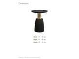 Orsomarso Carved Black Mango Pedestal Side Table dimensions: 16.0 in wide, 16.0 in deep, 20.0 in high