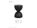 Orta Burnt Mango Hourglass Side Table dimensions: 12.2 in wide, 12.2 in deep, 18.1 in high