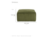 Orvieto Corduroy Cocktail Ottoman dimensions: 29.61 in wide, 29.61 in deep, 15.24 in high