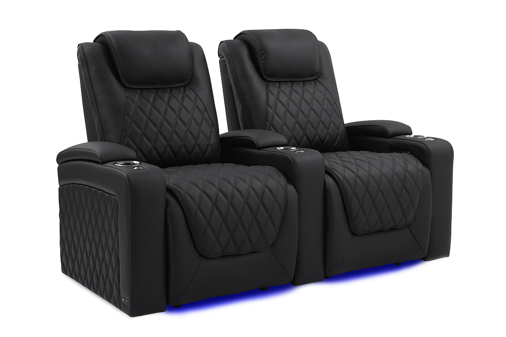 Valencia Oslo Luxury Home Theater Seating Row of 2, Onyx