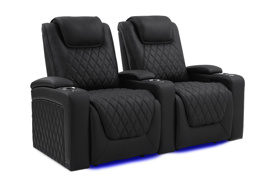 Valencia Oslo Luxury Home Theater Seating Row of 2, Onyx