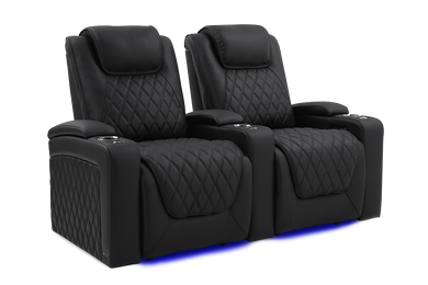 Valencia Oslo Luxury Home Theater Seating Row of 2, Onyx