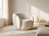Ostuni Boucle Swivel Chair in a furnished room