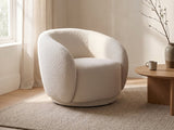 Ostuni Boucle Swivel Chair in a sunlit room