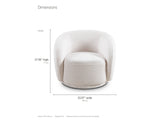 Ostuni Boucle Swivel Chair dimensions: 33.07 in wide, 31.49 in deep, 27.95 in high