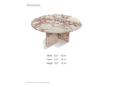 Paestum Rosa Marble Coffee Table dimensions: 27.6 in wide, 27.6 in deep, 12.6 in high