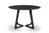 Paola 47.5-Inch Round Black Ash Dining Table, front view