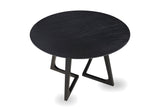Paola 47.5-Inch Round Black Ash Dining Table, side view