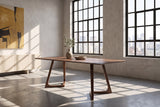 Papasidero 71-Inch Rectangular Solid Walnut Dining Table in a city loft