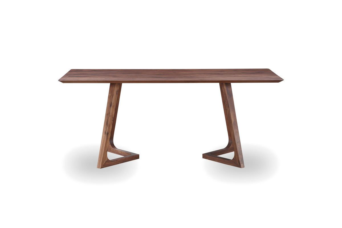 Papasidero 71-Inch Rectangular Solid Walnut Dining Table, front view