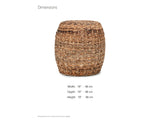 Parabita Woven Natural Fiber Barrel Side Table dimensions: 19.0 in wide, 19.0 in deep, 19.0 in high