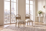 Parghelia Arch-Back Upholstered Wood Dining Chair (Set of 2) in a Paris salon