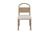 Parghelia Arch-Back Upholstered Wood Dining Chair (Set of 2), front view