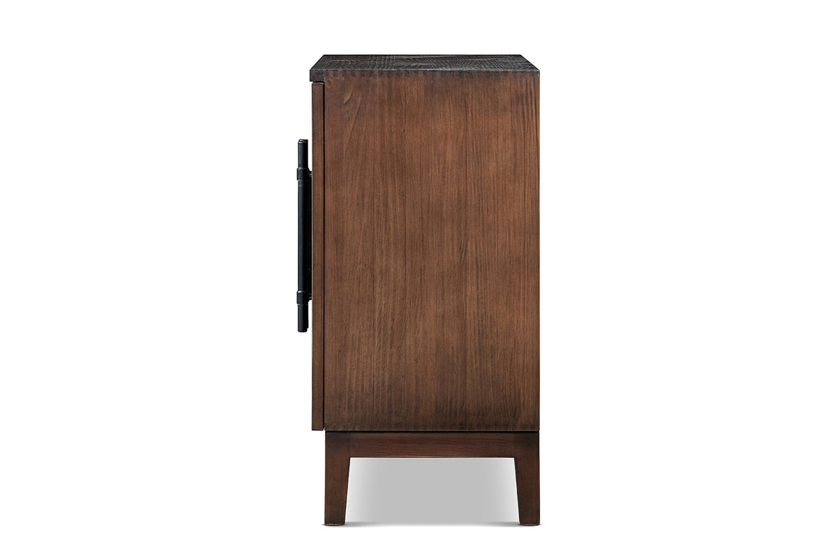 Pedace 35-Inch 2-Door Reclaimed Pine Woven-Front Cabinet, side view