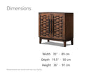 Pedace 35-Inch 2-Door Reclaimed Pine Woven-Front Cabinet dimensions