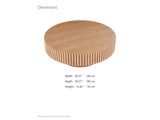 Pesaro Ash Veneer Fluted Pedestal Coffee Table dimensions: 39.37 in wide, 39.37 in deep, 13.42 in high