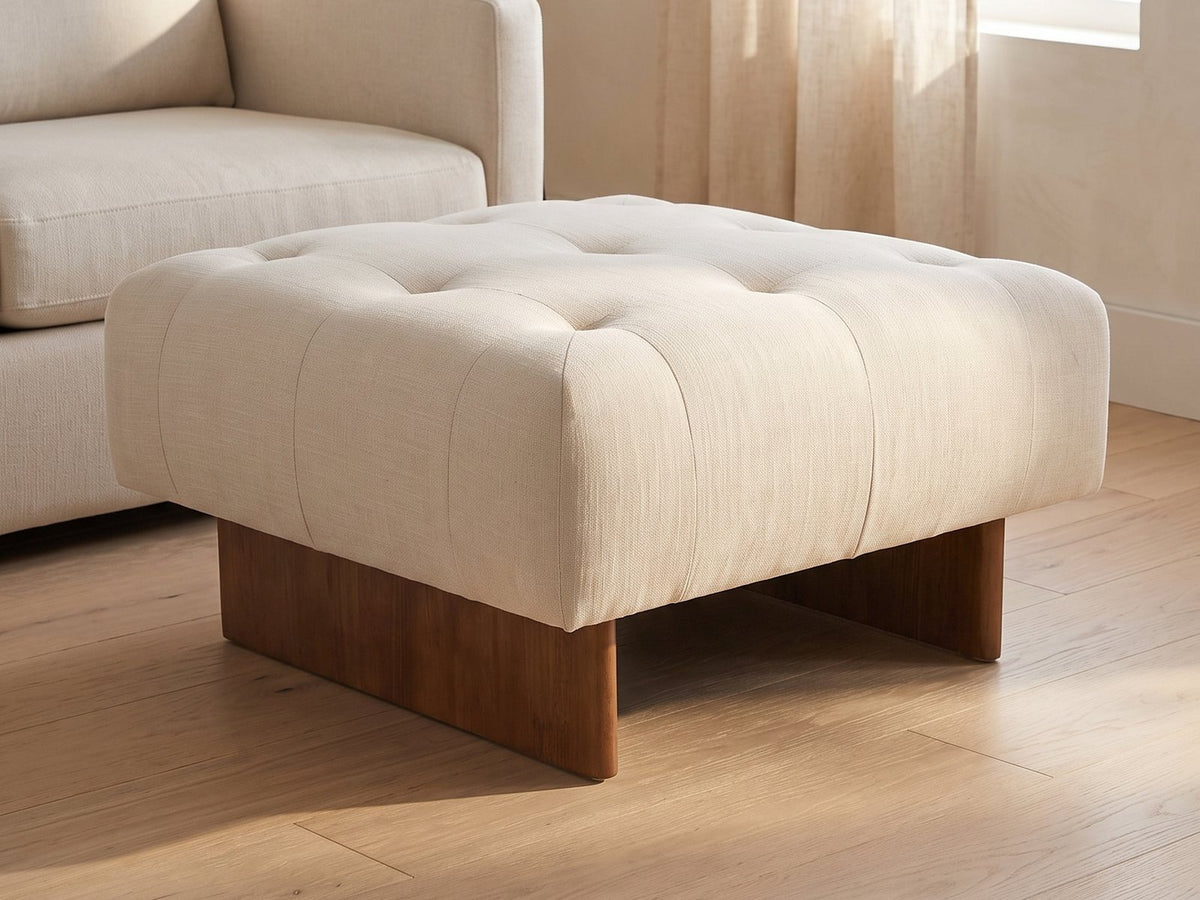Pienza Tufted Ottoman seen from another angle