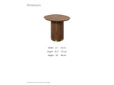 Pietrapertosa Walnut Pedestal Side Table dimensions: 21.0 in wide, 18.7 in deep, 18.0 in high
