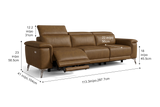 Valencia Pista Distressed Leather Reclining Sofa