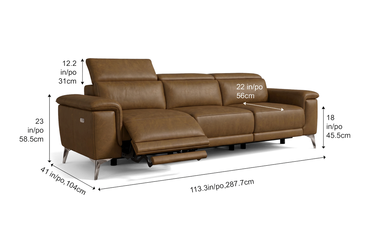 Valencia Pista Distressed Leather Reclining Sofa