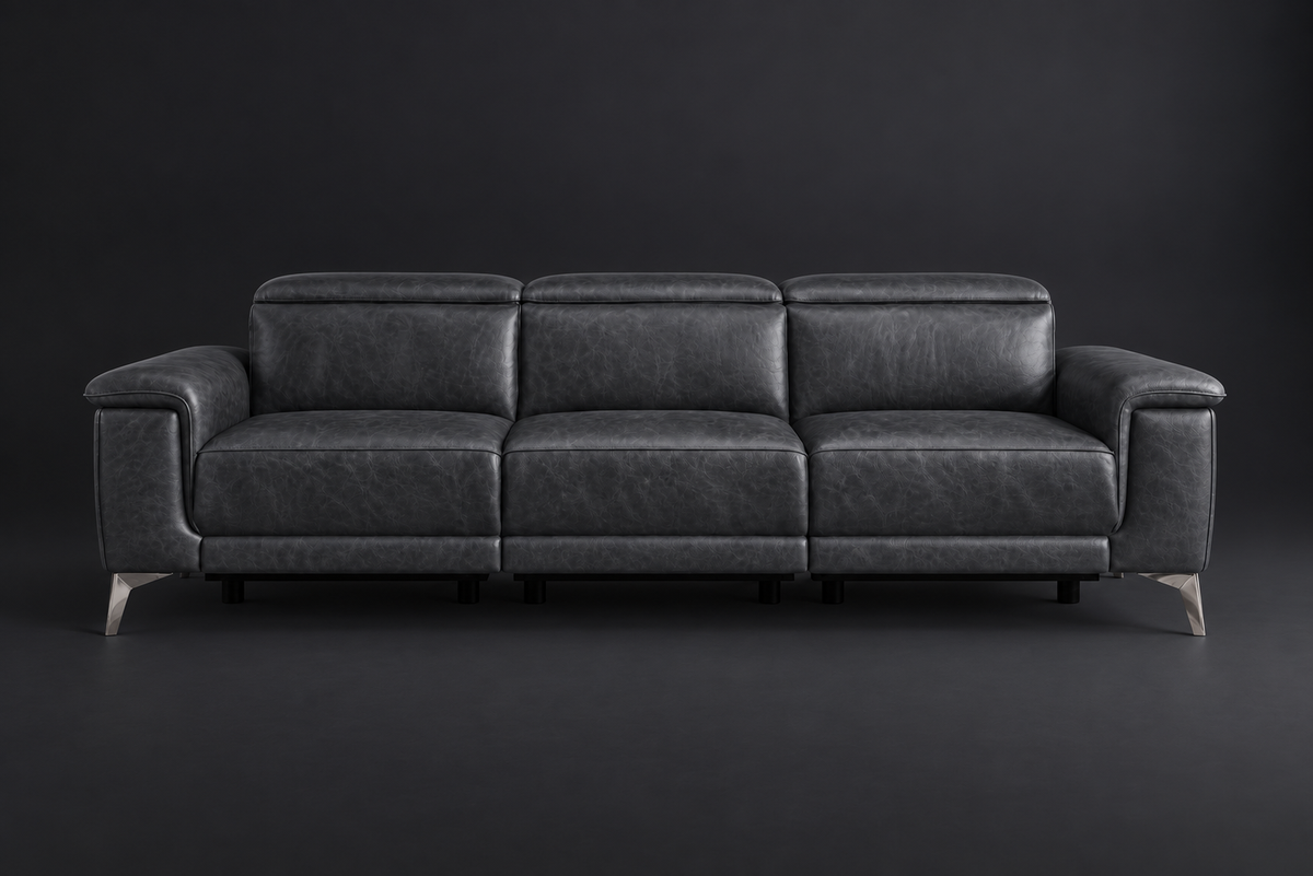 Valencia Pista Distressed Leather Reclining Sofa