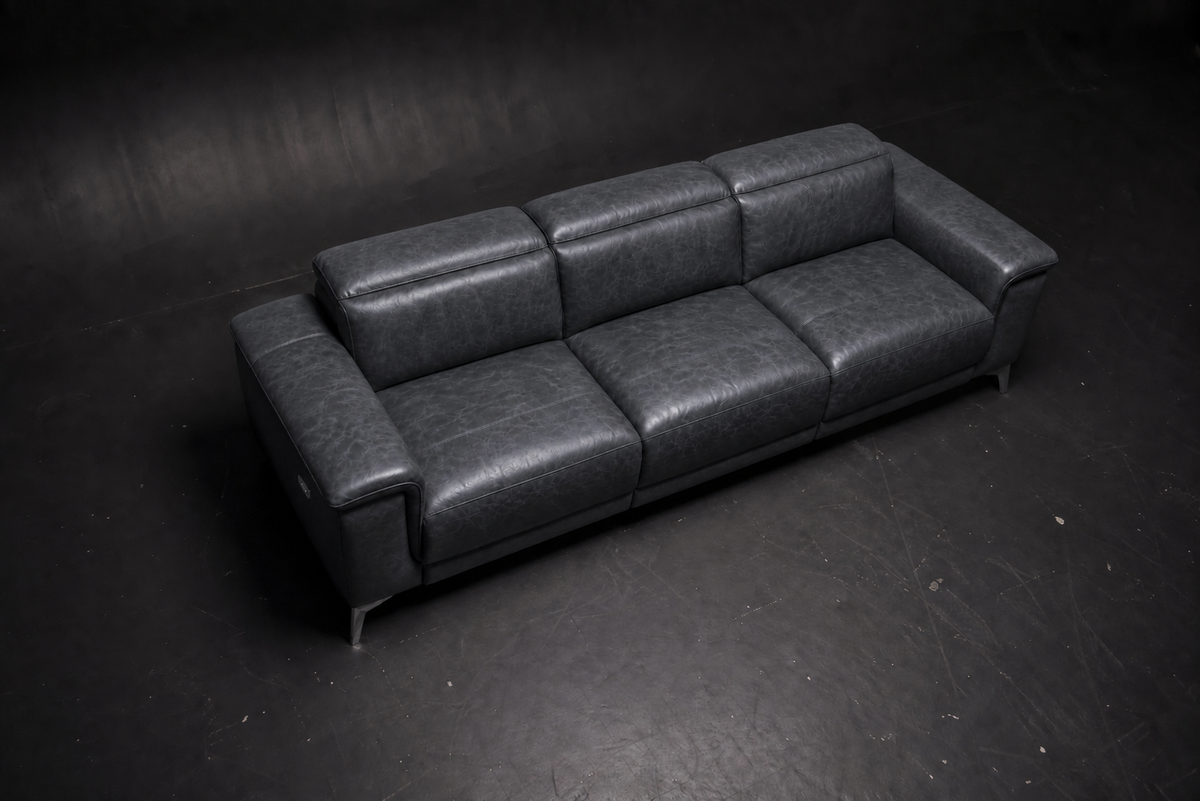 Valencia Pista Distressed Leather Reclining Sofa