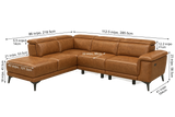 Valencia Pista Distressed Leather Reclining Chaise Sectional Sofa