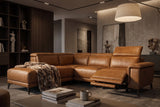 Valencia Pista Distressed Leather Reclining Chaise Sectional Sofa