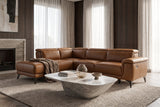 Valencia Pista Distressed Leather Reclining Chaise Sectional Sofa