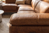Valencia Pista Distressed Leather Reclining Chaise Sectional Sofa