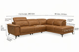 Valencia Pista Distressed Leather Reclining Chaise Sectional Sofa