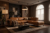 Valencia Pista Distressed Leather Reclining Chaise Sectional Sofa