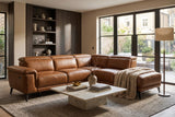 Valencia Pista Distressed Leather Reclining Chaise Sectional Sofa