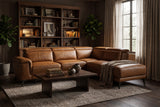 Valencia Pista Distressed Leather Reclining Chaise Sectional Sofa