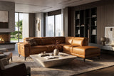 Valencia Pista Distressed Leather Reclining Chaise Sectional Sofa