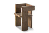 Placanica Sculptural Block Reclaimed Elm Dining Chair on a white background
