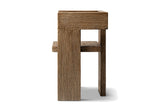 Placanica Sculptural Block Reclaimed Elm Dining Chair, side view