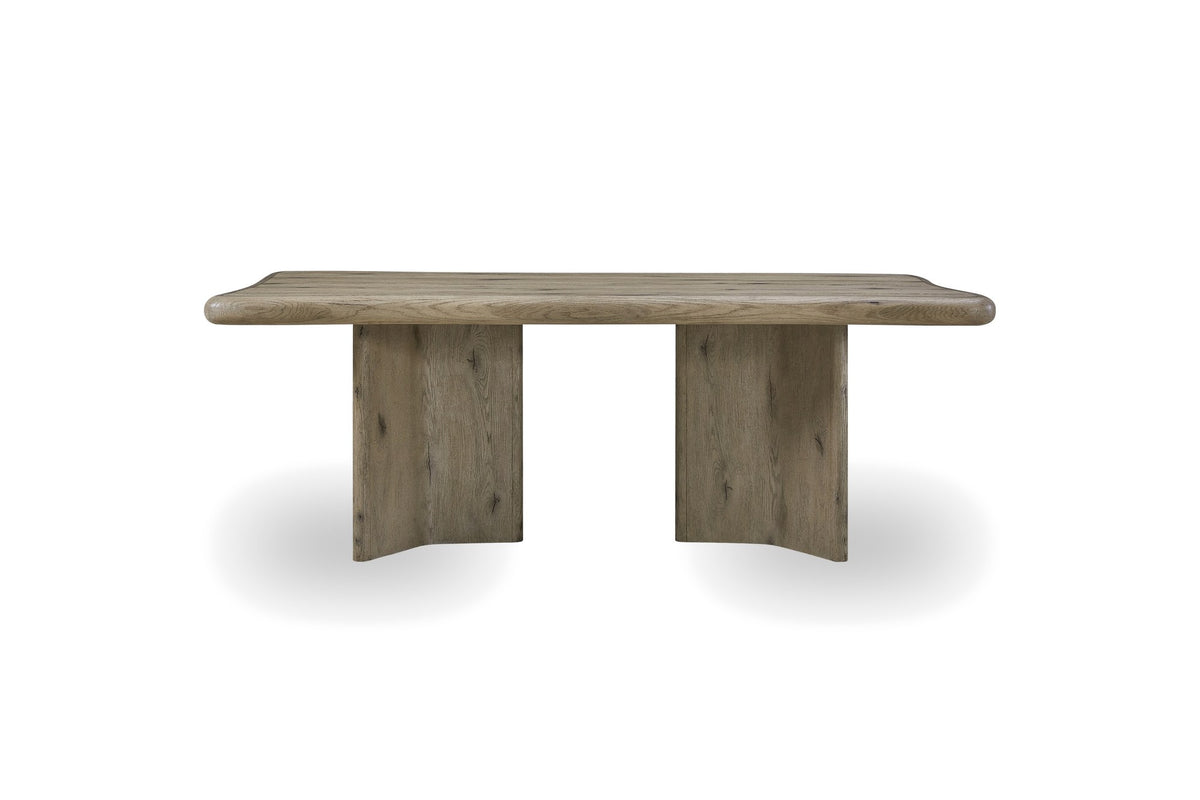 Plataci 84-Inch Organic-Edge Knotty Oak Veneer Dining Table, front view