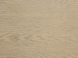 Close-up of the Polignano Oak and Cane Media Console: beige oak grain