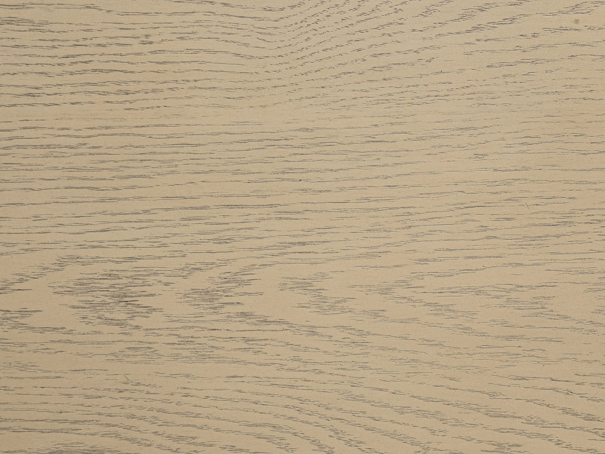 Close-up of the Polignano Oak and Cane Media Console: beige oak grain