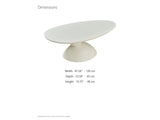 Ponza Milk White Fiberglass Pebble Coffee Table dimensions: 47.24 in wide, 25.59 in deep, 15.75 in high
