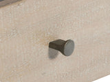 Close-up of the Portogruaro 70-Inch Weathered Mango 9-Drawer Dresser: knob