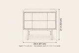 Posada nightstand dimensions: 24 in wide, 21 in high, 17 in deep