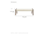 Positano Arch Bench dimensions: 50.25 in wide, 20 in deep, 17.25 in high