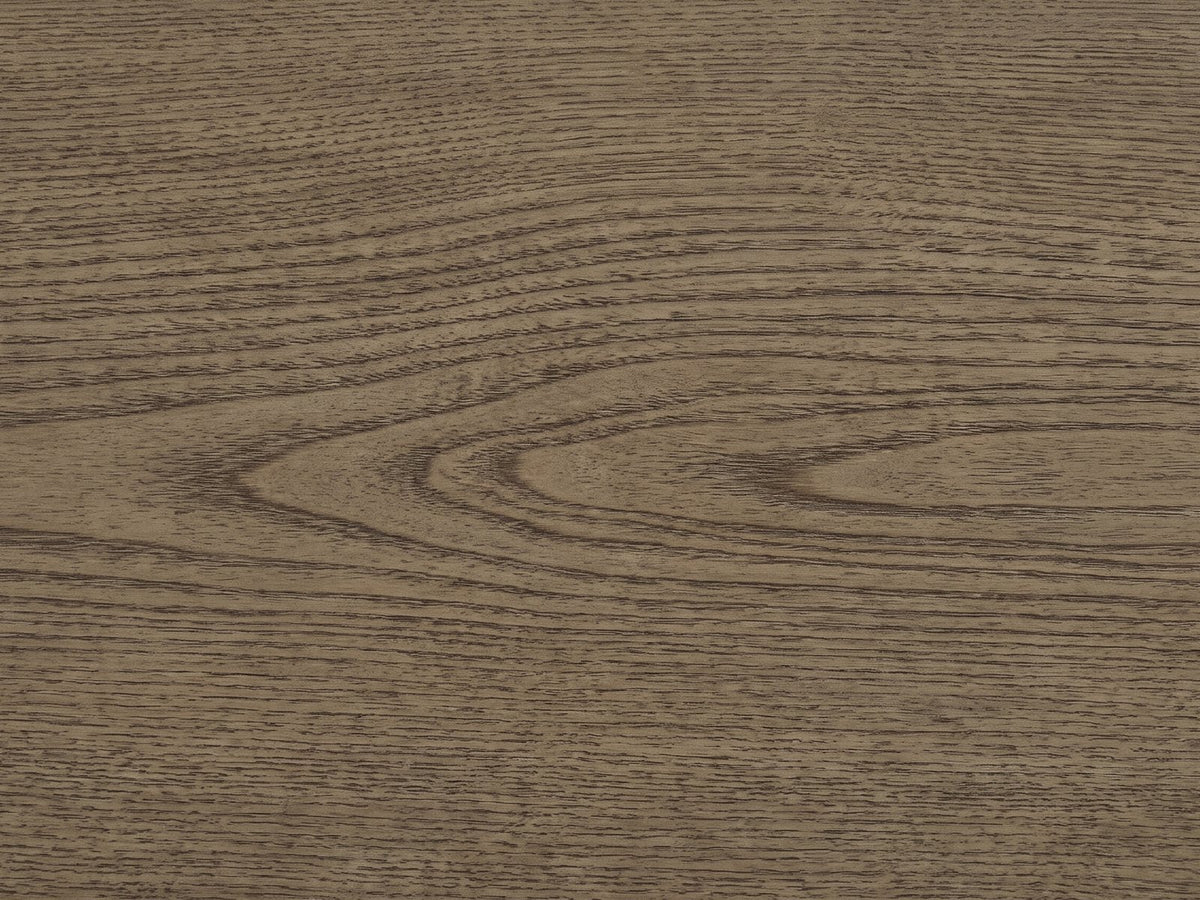 Close-up of the Possagno 54-Inch Latte Elm 6-Drawer Dresser: the flat-cut latte elm veneer grain